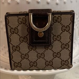 Gucci Beige and Brown Monogram Wallet